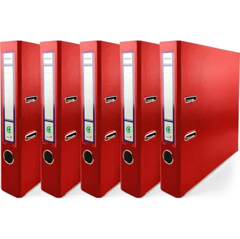 Pákový pořadač A4 EKOBOX 50mm ČERVENÝ 5 ks úzký tenký kancelářský