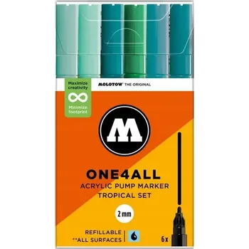 Akrylové Fixy Molotow - One4All 127HS Tropical Set Turquoise 6 Ks