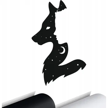 Samolepicí dekorace na vozidlo SAMOLEPKA na auto TVÁŘ Ženy VLK Měsíc HVĚZDY 20x12,5 cm