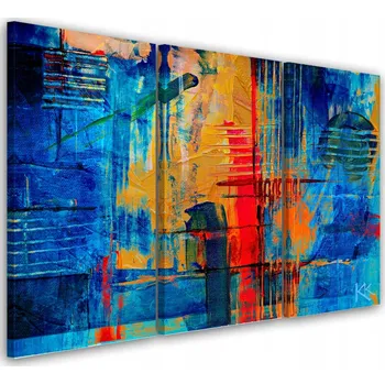 Obraz OBRAZ TRYPTYCH Barevná abstrakce 90x60