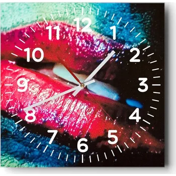 Hodiny Nástěnné hodiny do obýváku 40x40 Žena Bezhluké hodiny na skle Tiché