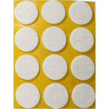 Podložka pod nábytek FILCOVÁ PODLOŽKA SAMOLEPICÍ průměr 28 mm BÍLÁ, FILCOVÉ PODLOŽKY 12 Ks