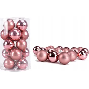 Vánoční dekorace SKLENĚNÉ VÁNOČNÍ VÁNOČNÍ BAŇKY - ODSTÍNY RŮŽOVÉ 20 KS - VÁNOCE - VÁNOČNÍ STROMEK - DEKORACE