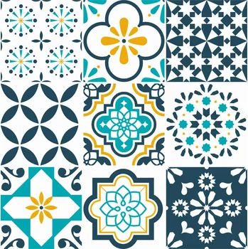 Fototapeta Samolepky na obklady do kuchyně a koupelny TYRKYSOVÉ AZULEJO 10x10 cm