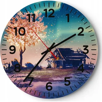 Hodiny Velké nástěnné hodiny 40x40 Krajina Skleněné hodiny Kulatý Tiché