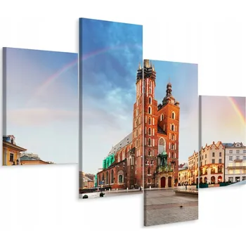 Obraz Obraz TETRAPTYCH Krakov Město Duha 3D 120x75