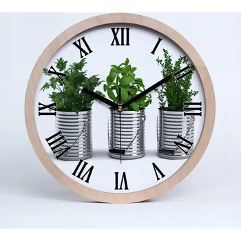Hodiny Kuchyňské nástěnné hodiny aromatické bylinky průměr 20 cm
