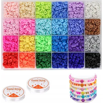 Dětské navlékací korálky Sada na výrobu šperků Craftec 5000 korálků, 24 barev