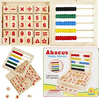 Dřevěná hračka POČÍTADLO DŘEVĚNÉ VZDĚLÁVACÍ BAREVNÉ SKLÁDAČKA ŠKOLNÍ VÝUKA