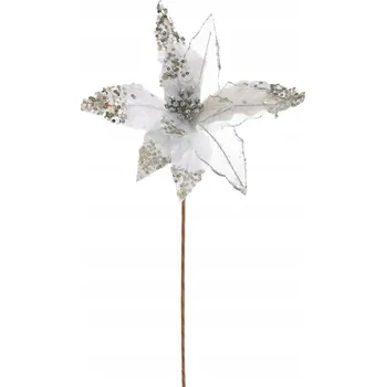 Vánoční dekorace Dommio Vánoční hvězda třpytivá - stříbrná