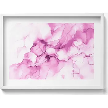 Obraz Moderní nástěnná dekorace obraz v bílém rámu, Tekutá textura, 70x50 cm