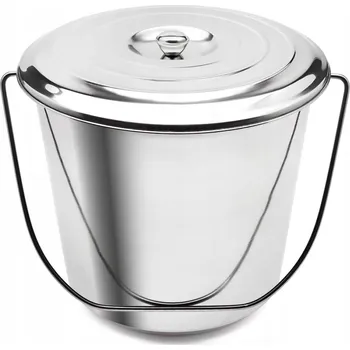 kbelík Kovový kbelík s víkem Tadar 12 l šedý