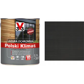 Lak na dřevo Ochranná lazura V33 antracitová, saténový lesk, 2,5 l