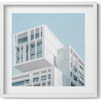Obraz Obraz grafika v rámu Bílý minimalistický budova architektura 50x50 cm