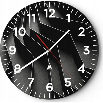 Hodiny Nástěnné hodiny do obýváku 40x40 3D Kulatý Skleněné hodiny Loft Tiché