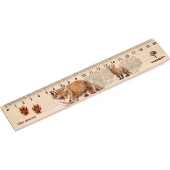 pravítka Lesní svět Dřevěné pravítko 20 cm - Liška obecná