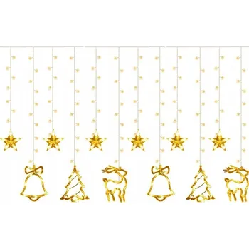 Vánoční dekorace SVĚTELNÝ ZÁVĚS VÁNOČNÍ SVĚTÝLKA GIRLANDA BÍLÁ TEPLÁ 120 LED 12 M