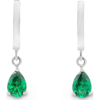 Náušnice Stříbrné náušnice se sytě zelenými zirkony