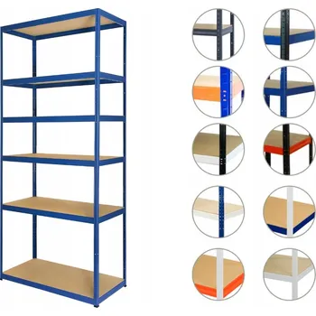 Dílenský regál Kovový regál skladový garážový HELIOS HNN 213x075x50 6x275kg