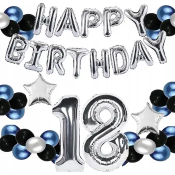 Balónek BALÓNKY SADA k 18. narozeninám číslice 18 LET oslava