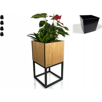 Květináč Držák Na Květináč LOFT stojan na květiny květináč dřevěný