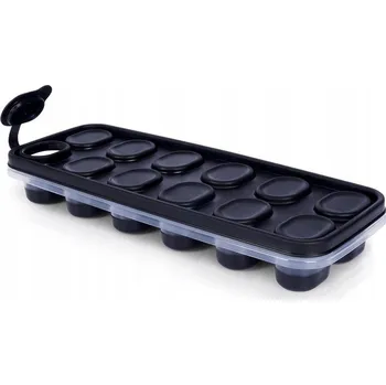 Tvořítko na led Forma na led Orion silikonová černá na 12 kostek s víkem