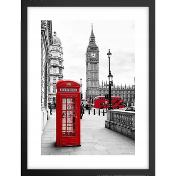 Obraz Obraz plakát v černém rámu do obýváku 30x40 foto plakáty města na zeď