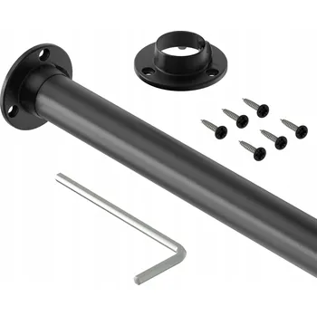 Věšák KLASICKÁ ŠATNÍ TYČ fi 25 mm ČERNÁ MATNÁ 100 cm