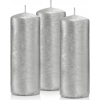 Svíčka Dekorativní parafinová svíčka bez vůně Drobo 3 ks