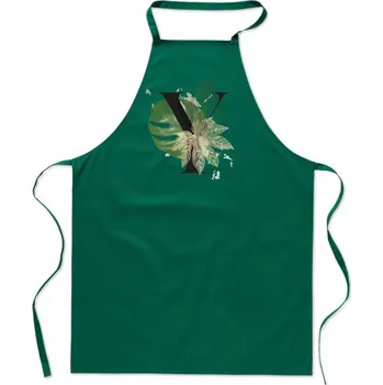 Kuchyňská zástěra KUCHYŇSKÁ ZÁSTĚRA zelená S PÍSMENEM Y jméno monogram Generace Yurji FA_367_z