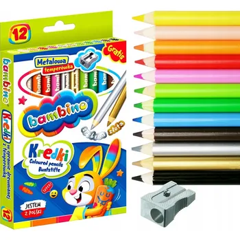 Pastelka Bambino Pastelky silné, 12 barev, kulaté