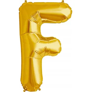 Balónek ZLATÝ FÓLIOVÝ BALÓNEK VE VE TVARU PÍSMENE F, 40 CM