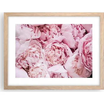 Obraz Obraz plakát v rámu světlý dub do obýváku 40x30 pivoňka foto na zeď