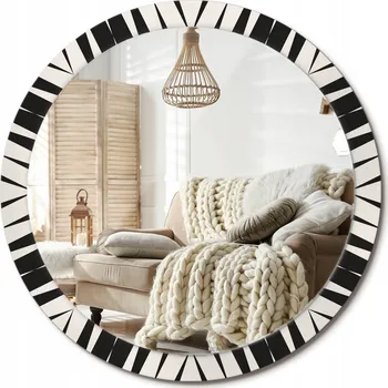 Zrcadlo Nástěnné zrcadlo zdobené grafikou na skle XXL 100 cm Abstrakce geometrie