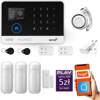 Zabezpečení domácnosti Bezdrátový GSM + WiFi alarm s aplikací Tuya, sada, HUXGO HXA003