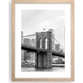 Obraz Obraz plakát v rámu světlý dub do obýváku 30x40 New York plakáty na zeď