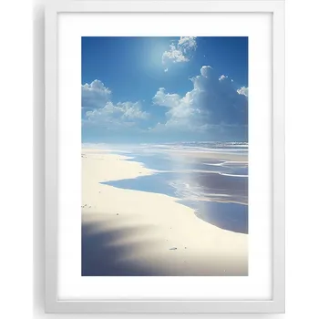Obraz Obraz plakát v bílém rámu do obýváku 30x40 pláž foto plakáty na zeď