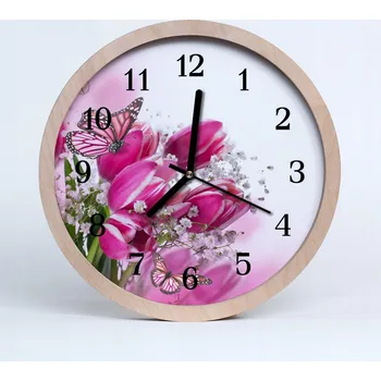 Hodiny Nástěnné hodiny z překližky Tiché Motýl Zvířata 25 cm