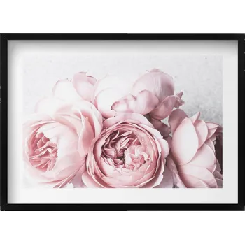 Obraz Nástěnný obraz v černém rámu Jemná romantická kytice květin 70x50 cm