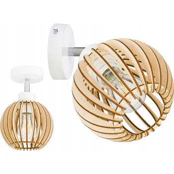 Závěsné svítidlo LED-ONE loft dřevo koule 1-bodové světlo E27