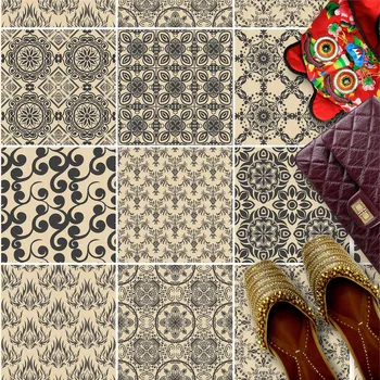 Fototapeta Samolepky na podlahové dlaždice 30x30 cm VZOR PATCHWORK SEPIA DEKOR