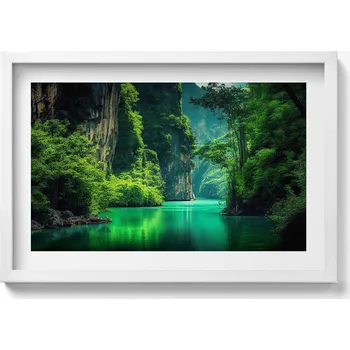 Obraz Moderní nástěnná dekorace obraz v bílém rámu Cesta Thajsko 60x40 cm