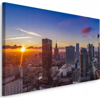 Obraz 3D Obraz na plátně Varšava , západ slunce, 90x60