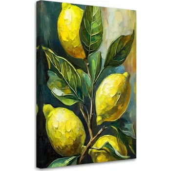 Obraz OBRAZ DO KUCHYNĚ Citrony a listy CANVAS 60x90