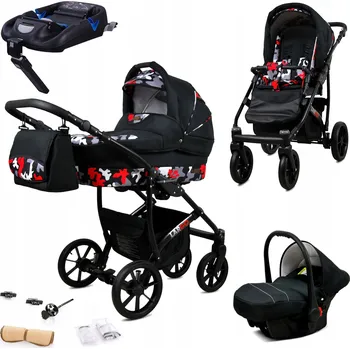 Kočárek Kočárek 4v1 BabyLux LARGO: sportovní kočárek, hluboká korba, autosedačka, základna ISOFIX