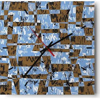 Hodiny Velké nástěnné hodiny 40x40 Abstrakce Skleněné tiché hodiny