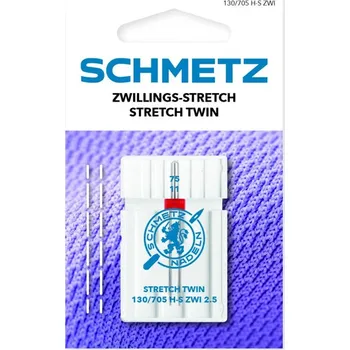 Nástroj na niť a příze Schmetz Dvojjehla na pleteninu 130/705 H-S ZWI SMS 2,5 75 STRETCH TWIN