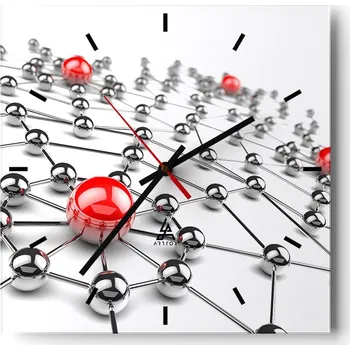 Hodiny Velké nástěnné hodiny 40x40 Abstrakce Skleněné tiché hodiny