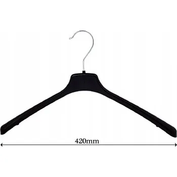 Věšák Věšák na oblečení černý plast 42 cm / 50 Ks