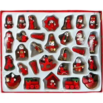 Vánoční dekorace DŘEVĚNÉ ZÁVĚSNÉ OZDOBY figurky andělíčci Mikuláš dekorace